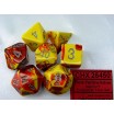 Chessex set de 7 dés Gémini jaune/argent