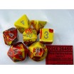 Chessex set de 7 dés Gémini jaune/argent