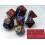 Chessex set de 7 dés Gémini bleu-rouge/or