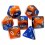 Set de dés Gemini bleu orange/blanc