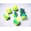 Set de dés Gemini vert jaune/argent