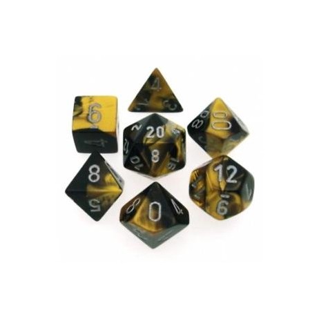 7 dés gemini en boîte black gold w/silver