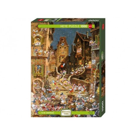 Puzzle 1000pcs By night, romantic town Heye