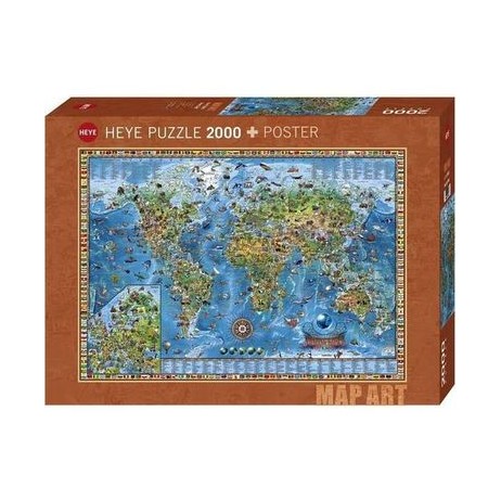Puzzle 2000pcs Map art The world heye