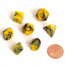 Fairy dice RPG set - yellow/black