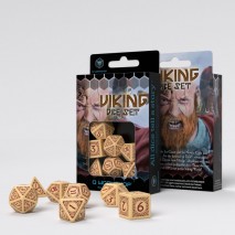 Viking beige & burgundy dice set