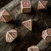 Viking beige & burgundy dice set