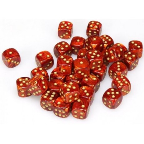 Chessex-Set de 36 dés 6-scarab-scarlet/or