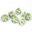 7 dés marbled en boîte green w/dark green