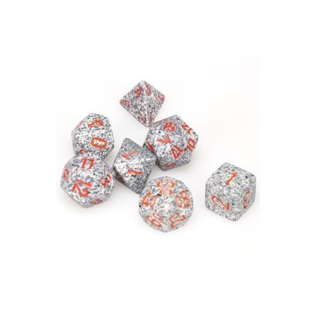 7 dés speckle en boîte granit tm