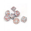 7 dés speckle en boîte granit tm