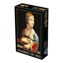Puzzle 1000pcs Leonard de Vinci la dame à l'hermine