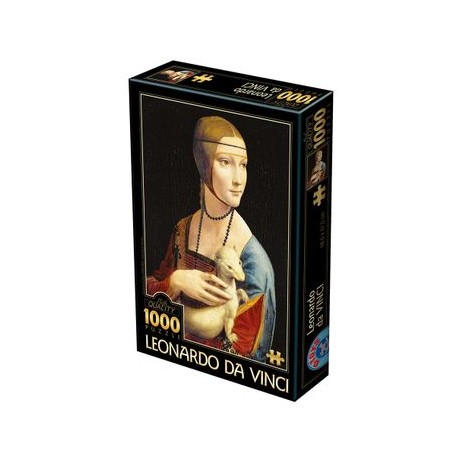 Puzzle 1000pcs Leonard de Vinci la dame à l'hermine