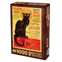 Puzzle 1000p vintage chat noir