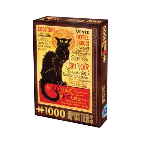 Puzzle 1000p vintage chat noir