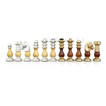 Pièces échecs bois métal Classic fr roi 7.5 cm socle2.5cm