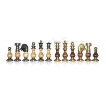 Pièces échecs bois métal Classic fr roi 7.5 cm socle2.5cm