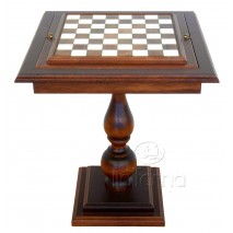 Table d'échecs marbre bois 58x58 h 67cm