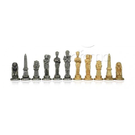 Pièces échecs métal Égyptiens Roi 9.5cm