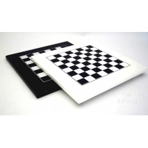 Plateau d'échecs 40x40 cm laqué blanc noir