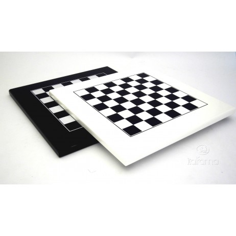 Plateau d'échecs 40x40 cm laqué blanc noir