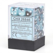 Chessex set de 36 dés 6 gemini noir nacré et blenc