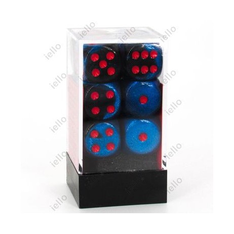 Chessex set de 12 dés 6 Gemini Noir Starlight/Rouge