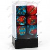 Chessex set de 12 dés 6 Gemini Rouge Sarcelle/Or