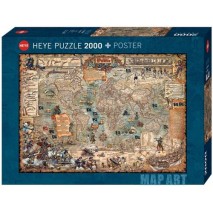 Puzzle 2000p map art pirate world