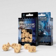 Classic RPG beige & burgundy dice set