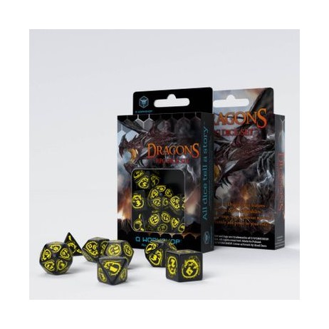 Set de Dés Dragons Black & Yellow
