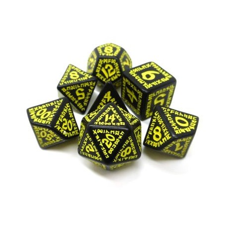 Set de Dés Runic Black & yellow