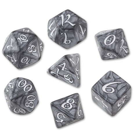 Set de Dés Classic RPG Smoky & White