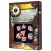 Set de Dés Steampunk Clockwork Caramel & White