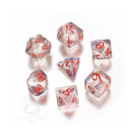 Set de Dés Transparent Blue & Red