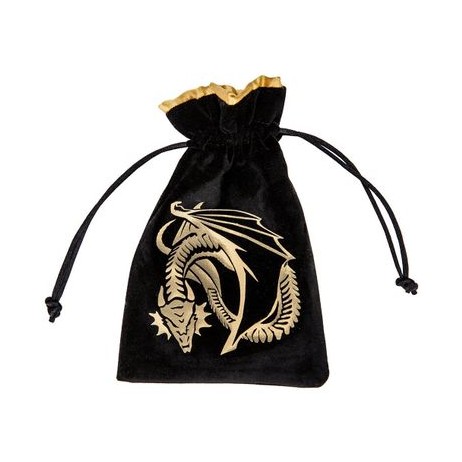 Bourse à Dés Dragon Black & Golden