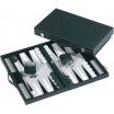 Backgammon malette cuir noir / blanc