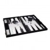 Backgammon malette cuir noir / blanc