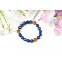 Bracelet Mala en Lapis lazuli et Rudraksha