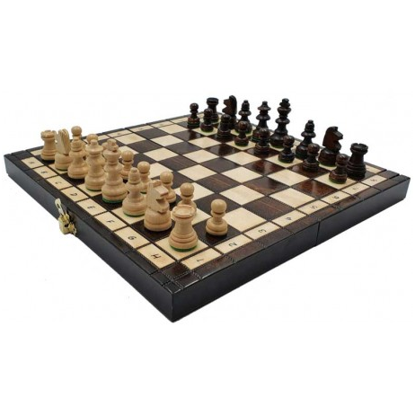 Échecs Pliants Hêtre 27 cm