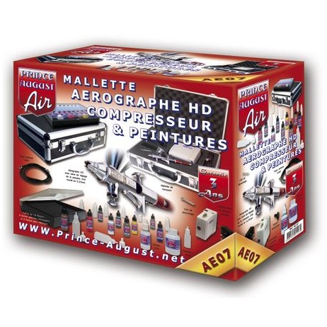 Malette aérographe + compresseur + peintures
