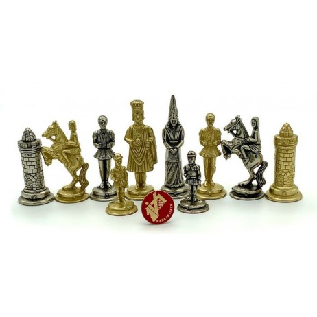 Pièces échecs Métal Camelot 6.7 cm