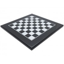 Plateau échecs bois laqué noir et blanc 40x40