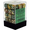 Chessex Set de 36 dés 6 Gemini Or Vert/Blanc