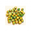 Chessex Set de 36 dés 6 Gemini Or Vert/Blanc