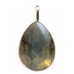 Pendentif Labradorite Forme ovale Pierre facettée sertie