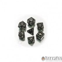 Black & Glow in the Dark Runic Dice Set