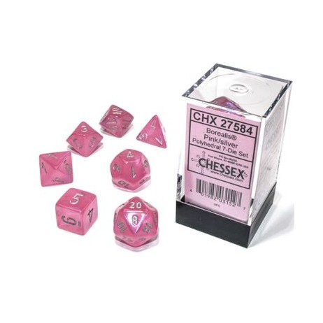 Set de 7 dés Luminary Rose / Argent