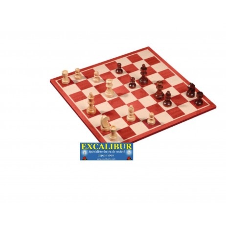 Ensemble Echecs MDF 45mm design Acajou