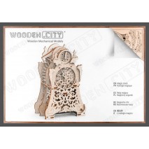 Magic clock wooden city